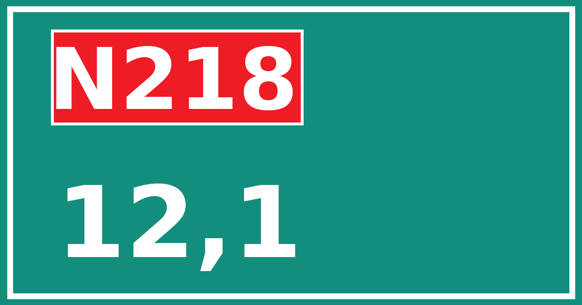 Hectometerbord N218 12,1