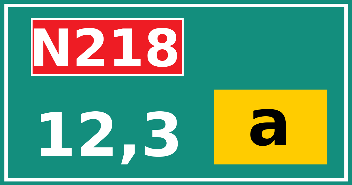 Hectometerbord N218 12,3 letter a
