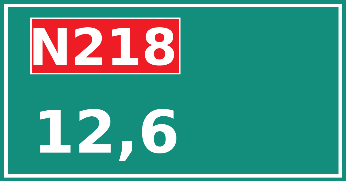 Hectometerbord N218 12,6