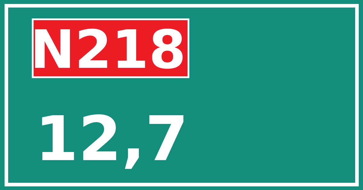 Hectometerbord N218 12,7
