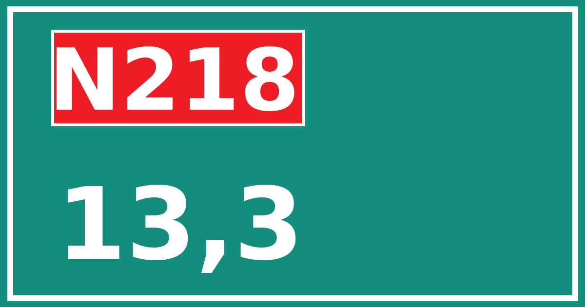 Hectometerbord N218 13,3