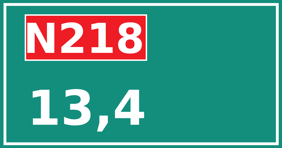 Hectometerbord N218 13,4
