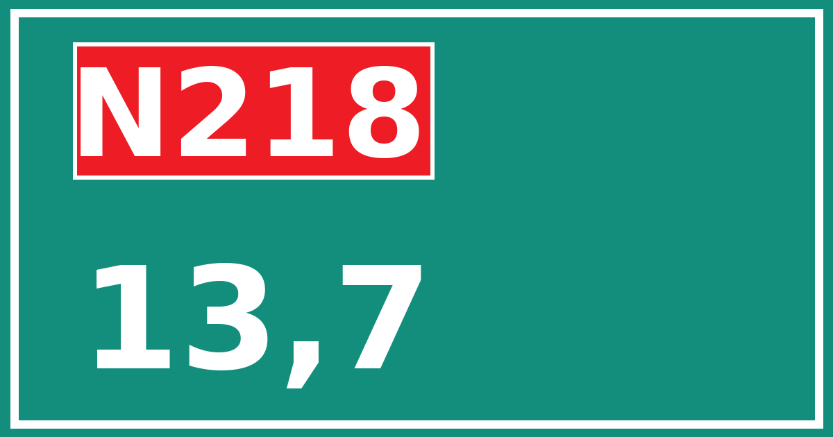 Hectometerbord N218 13,7