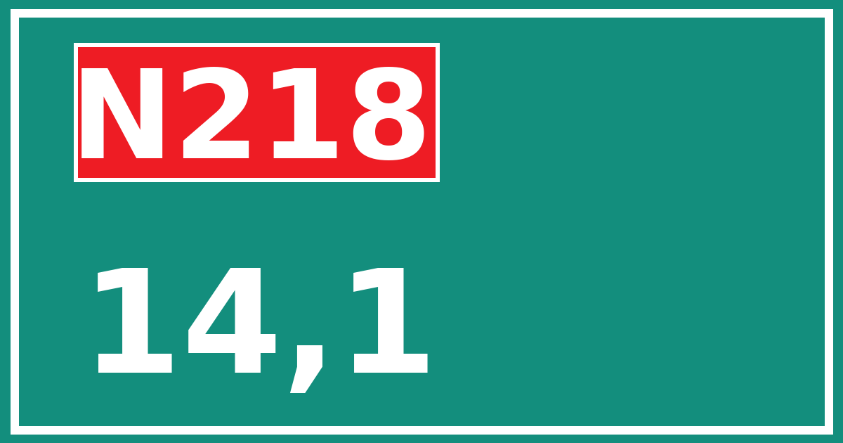 Hectometerbord N218 14,1