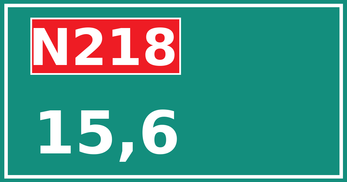 Hectometerbord N218 15,6