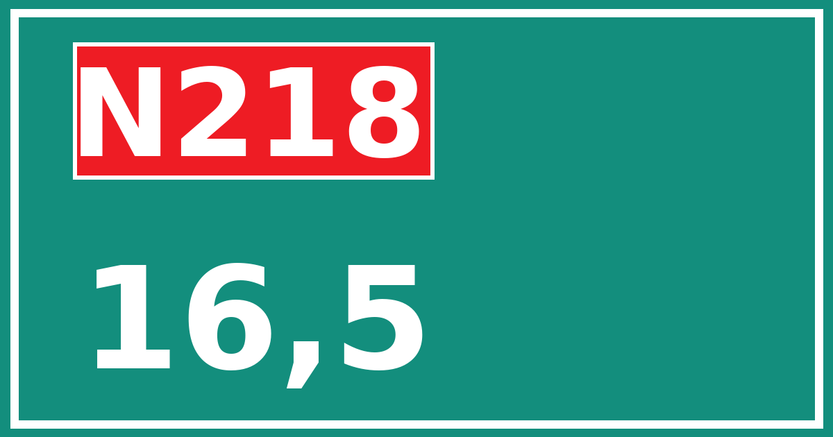 Hectometerbord N218 16,5