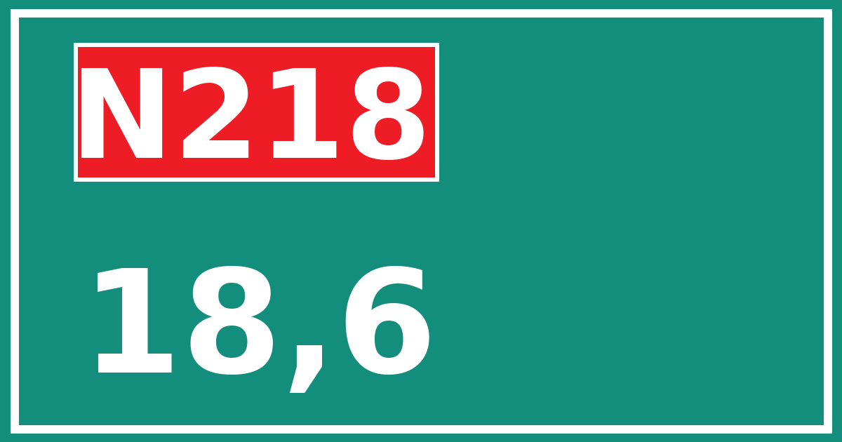 Hectometerbord N218 18,6