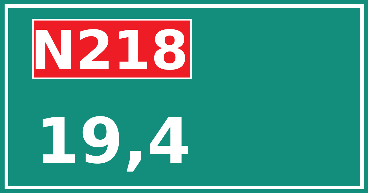 Hectometerbord N218 19,4