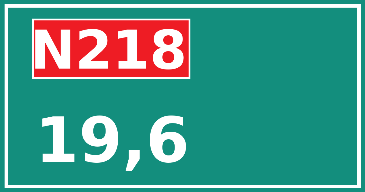 Hectometerbord N218 19,6