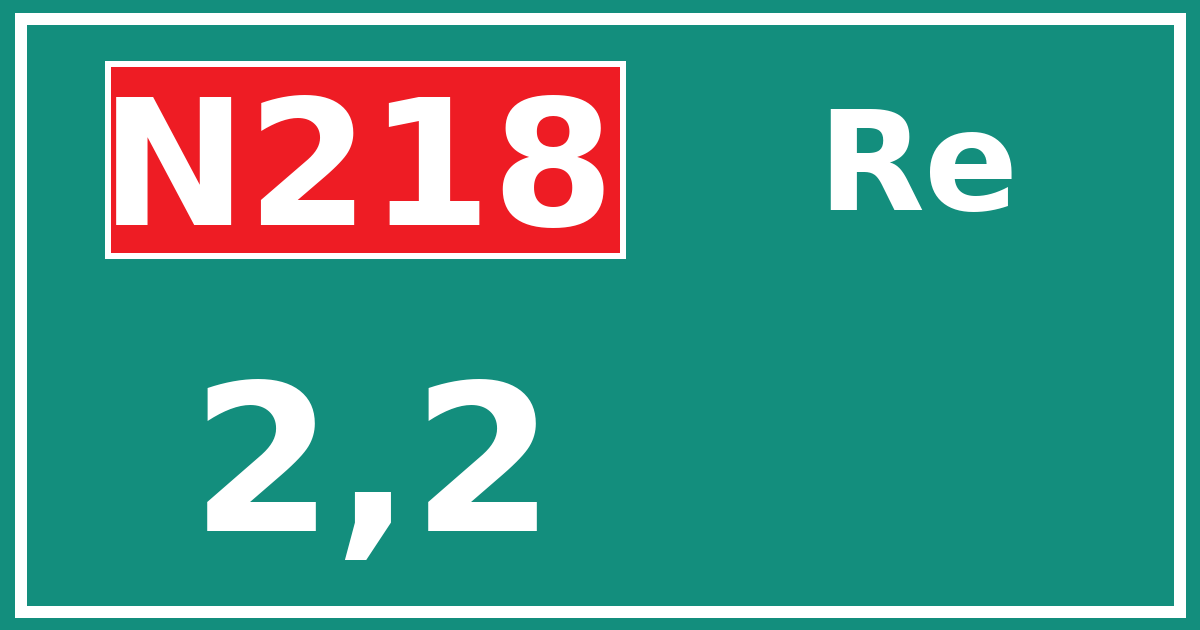 Hectometerbord N218 2,2 zijde Re