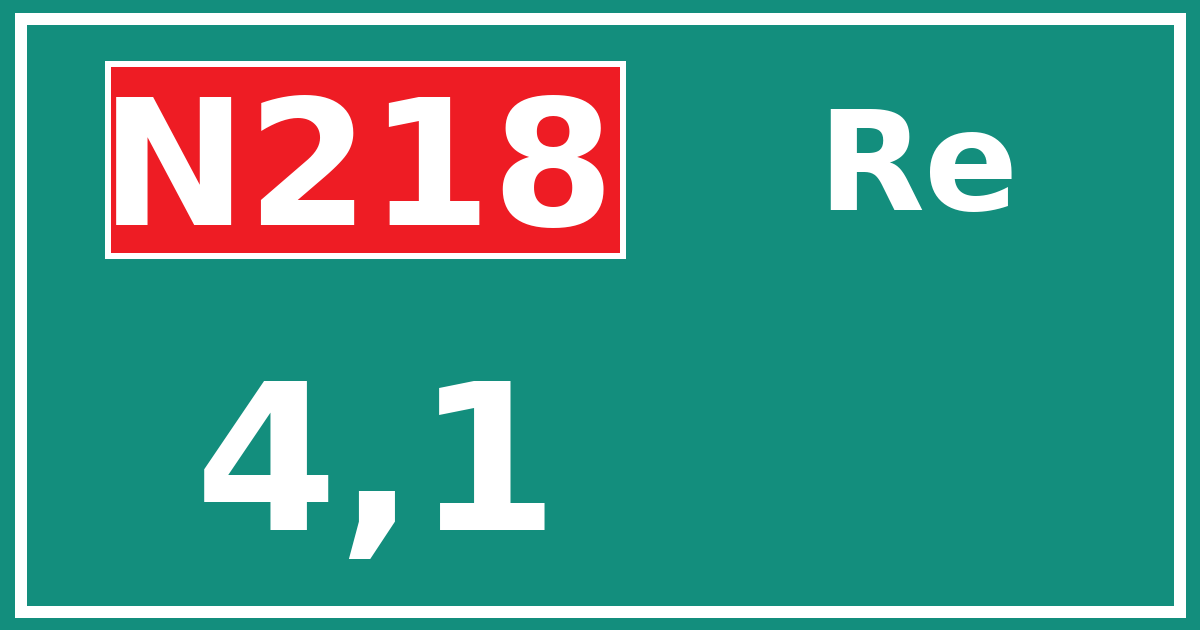 Hectometerbord N218 4,1 zijde Re