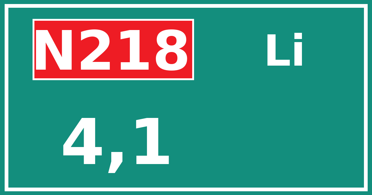 Hectometerbord N218 4,1 zijde Li