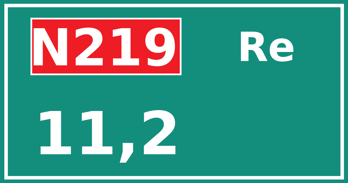 Hectometerbord N219 11,2 zijde Re