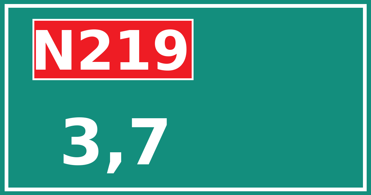 Hectometerbord N219 3,7