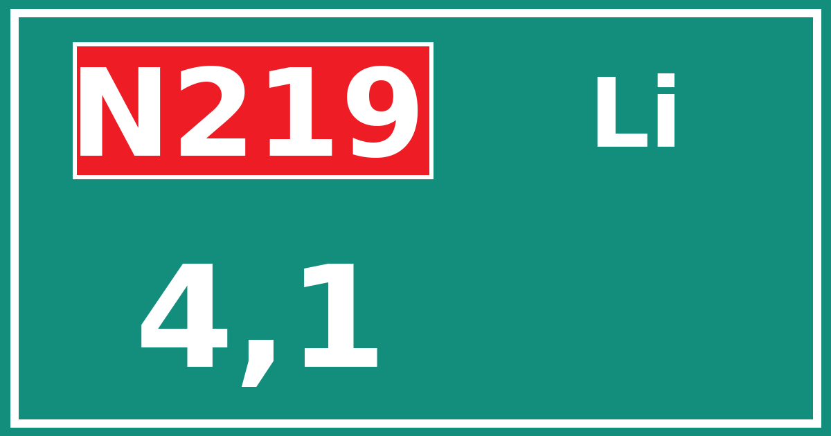 Hectometerbord N219 4,1 zijde Li