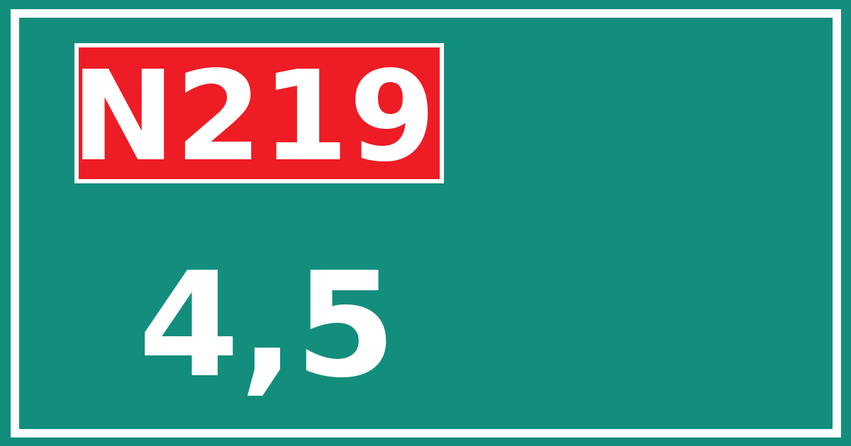 Hectometerbord N219 4,5
