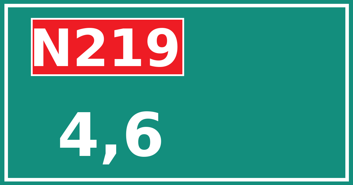 Hectometerbord N219 4,6