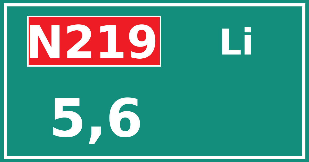 Hectometerbord N219 5,6 zijde Li