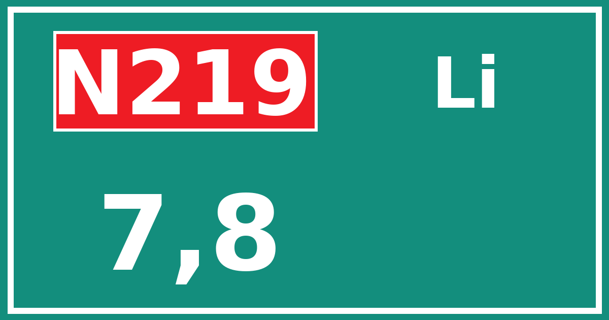 Hectometerbord N219 7,8 zijde Li