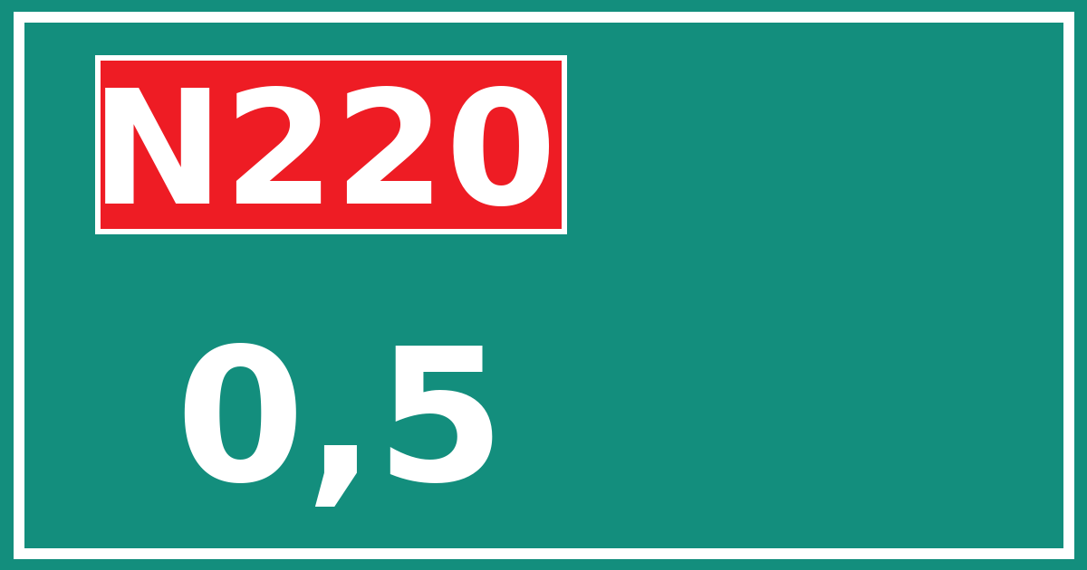 Hectometerbord N220 0,5