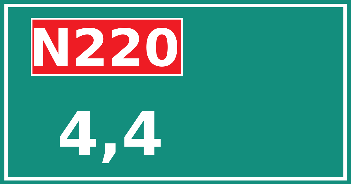 Hectometerbord N220 4,4
