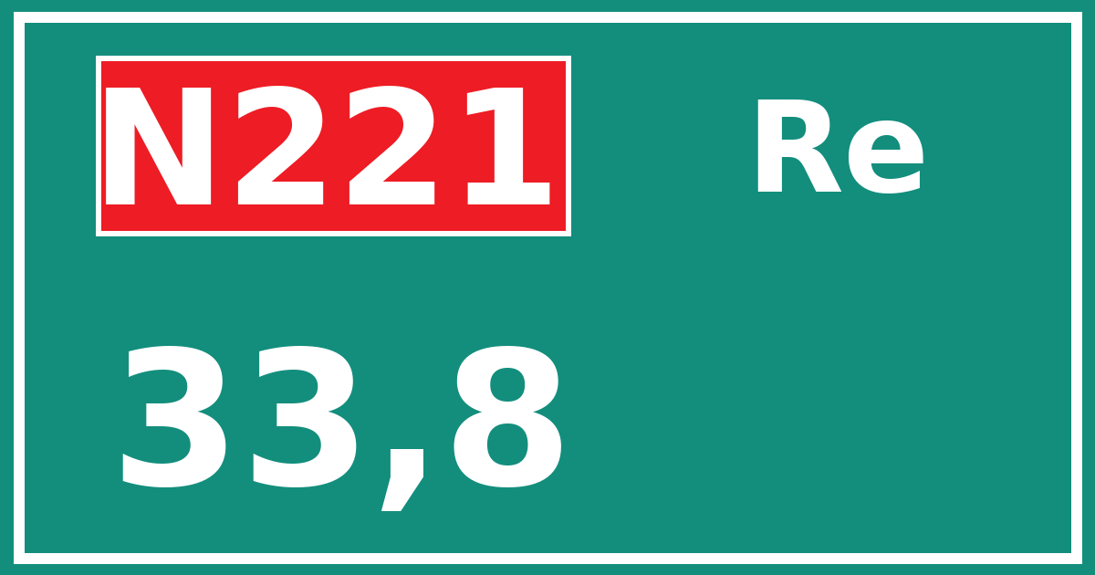 Hectometerbord N221 33,8 zijde Re