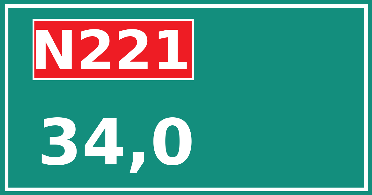 Hectometerbord N221 34,0