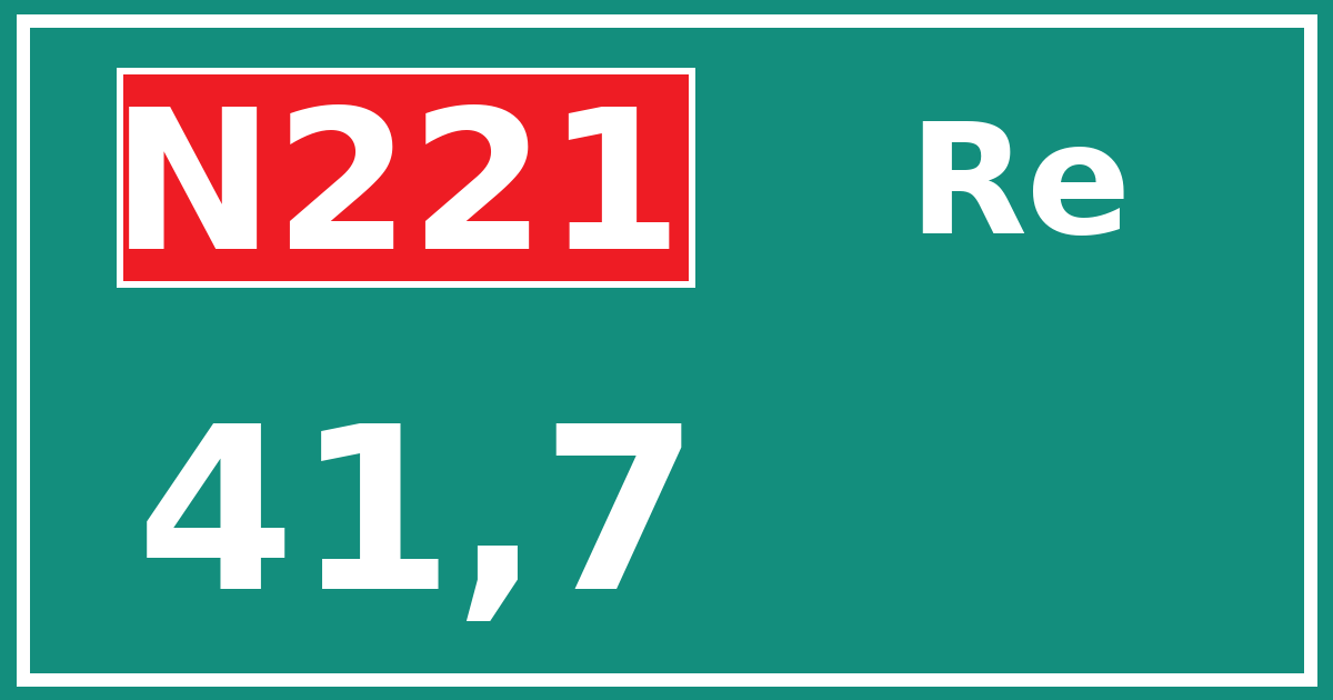 Hectometerbord N221 41,7 zijde Re