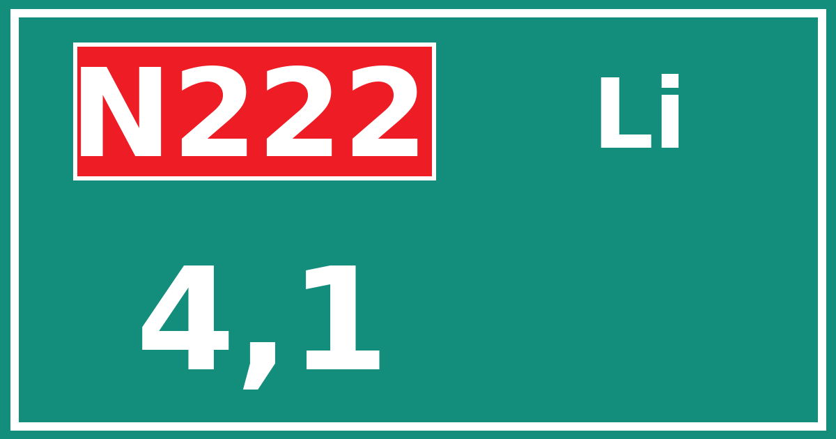 Hectometerbord N222 4,1 zijde Li