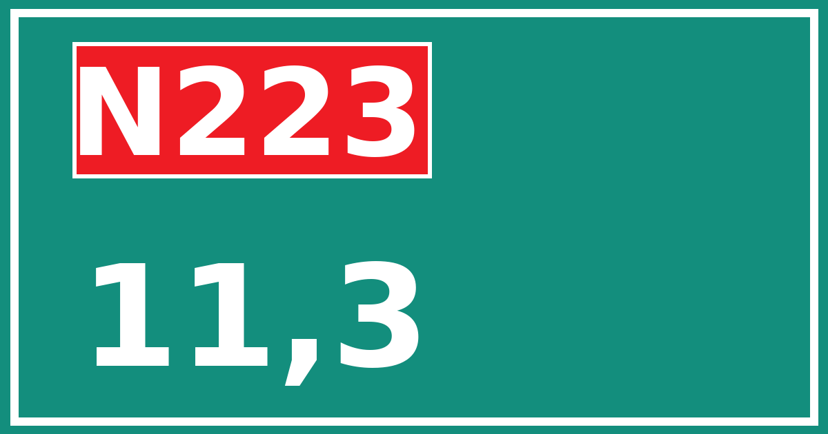 Hectometerbord N223 11,3