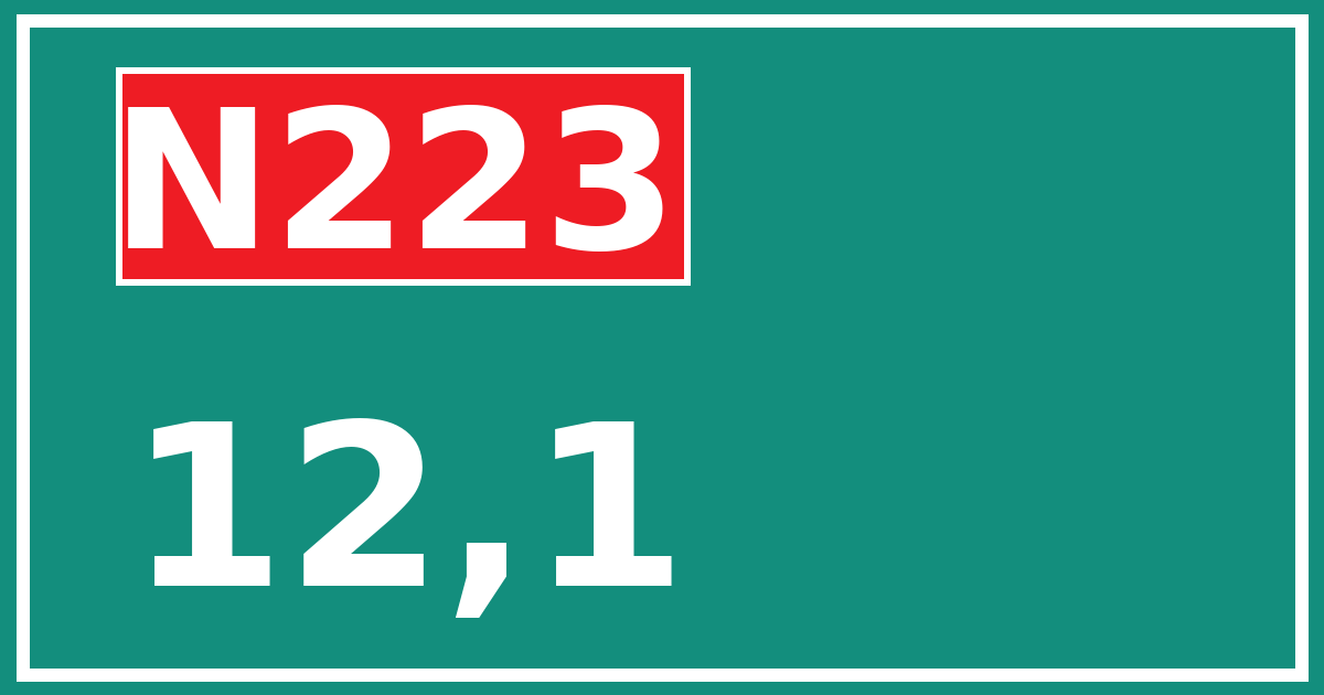 Hectometerbord N223 12,1