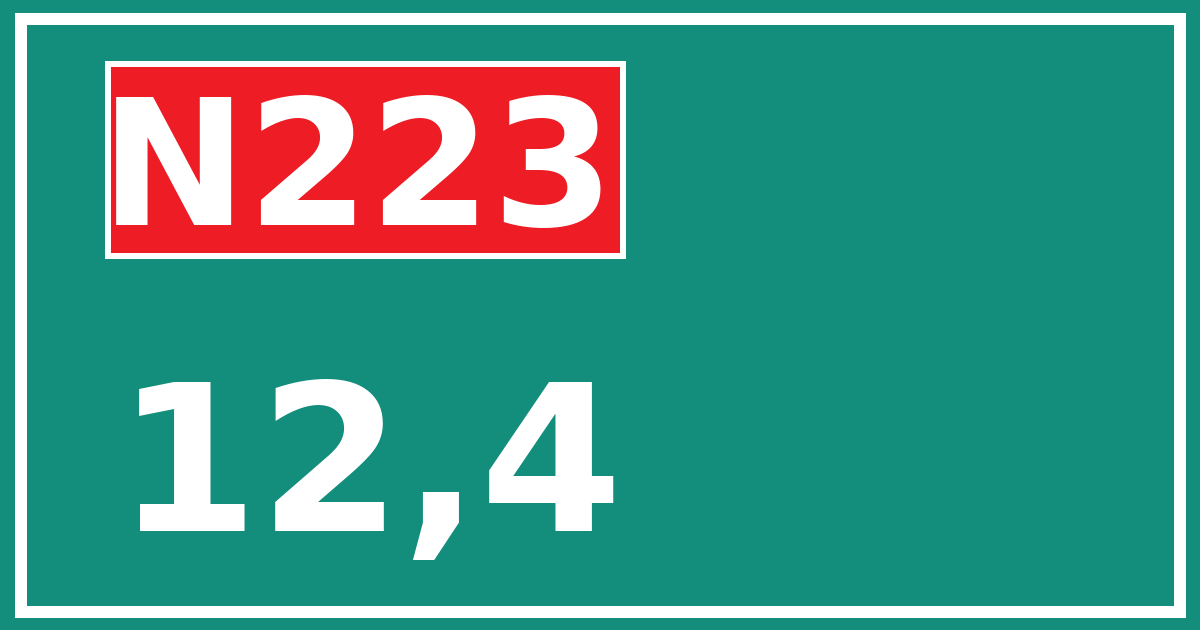 Hectometerbord N223 12,4