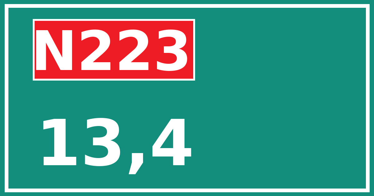 Hectometerbord N223 13,4