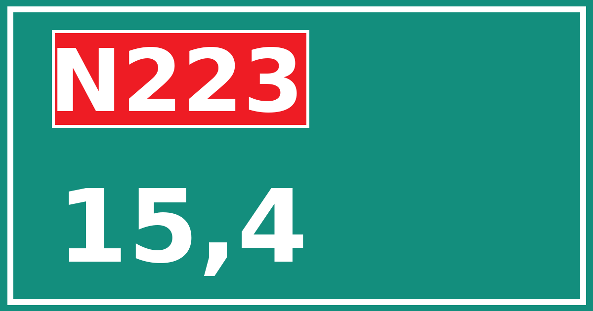 Hectometerbord N223 15,4