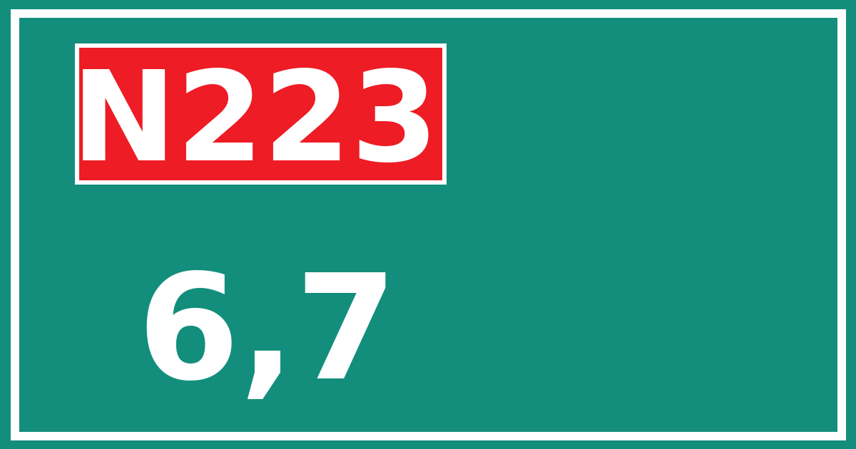 Hectometerbord N223 6,7