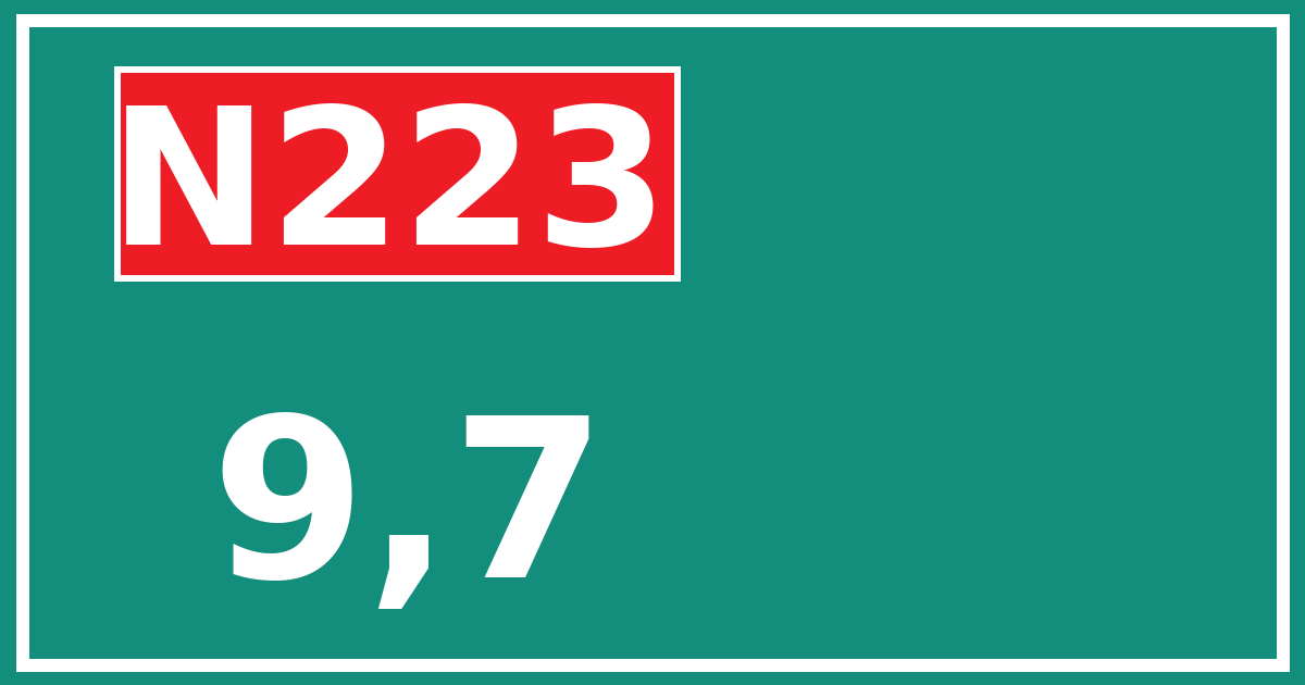 Hectometerbord N223 9,7