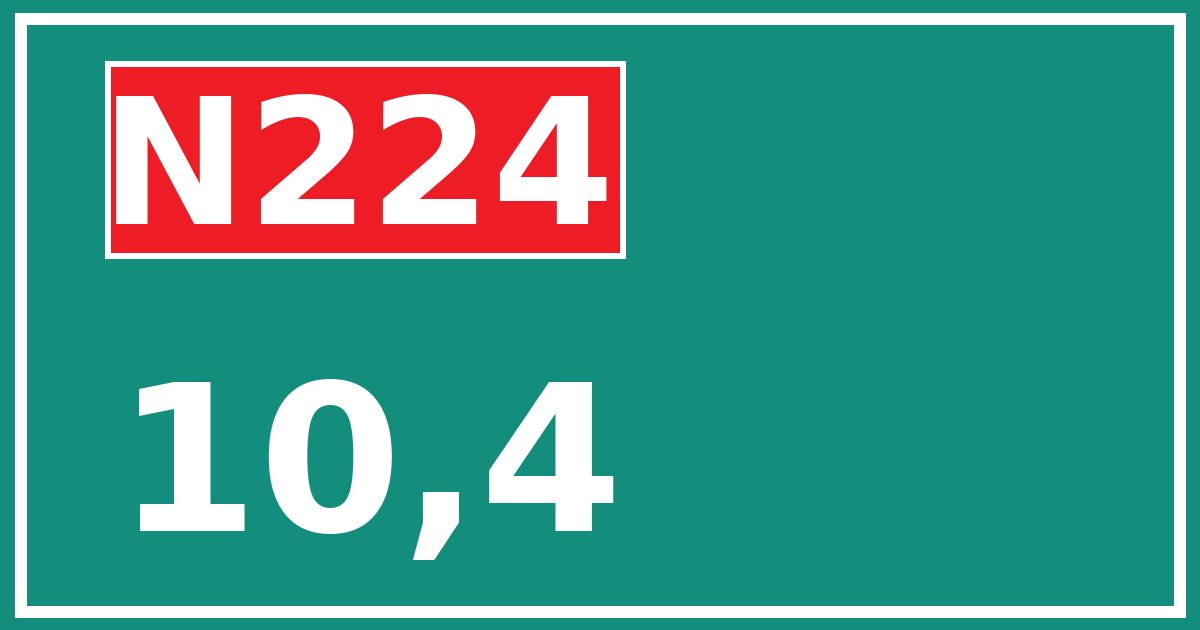 Hectometerbord N224 10,4