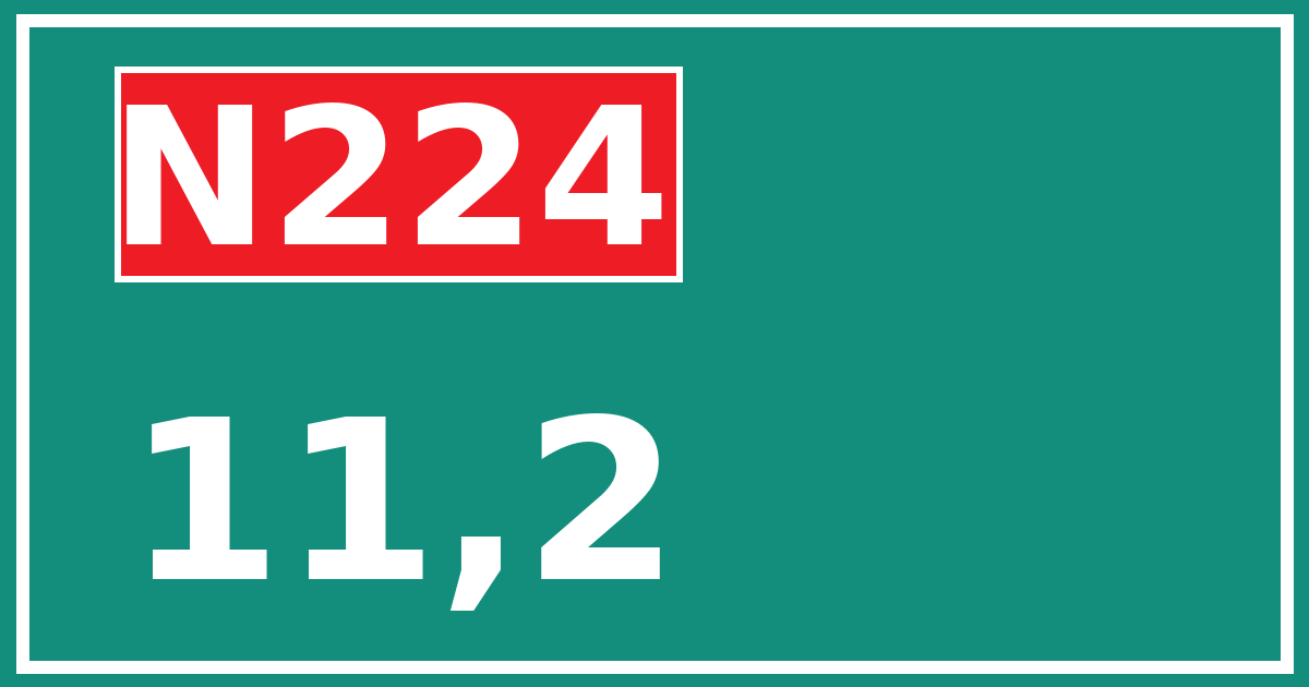 Hectometerbord N224 11,2