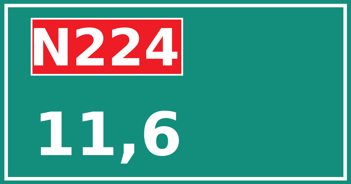 Hectometerbord N224 11,6