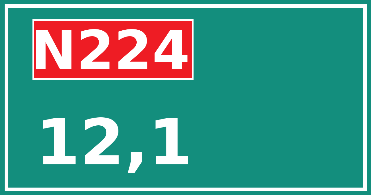 Hectometerbord N224 12,1