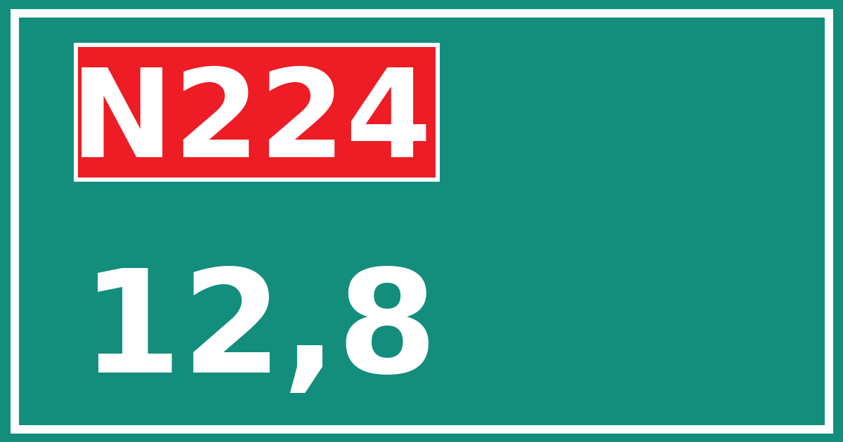 Hectometerbord N224 12,8