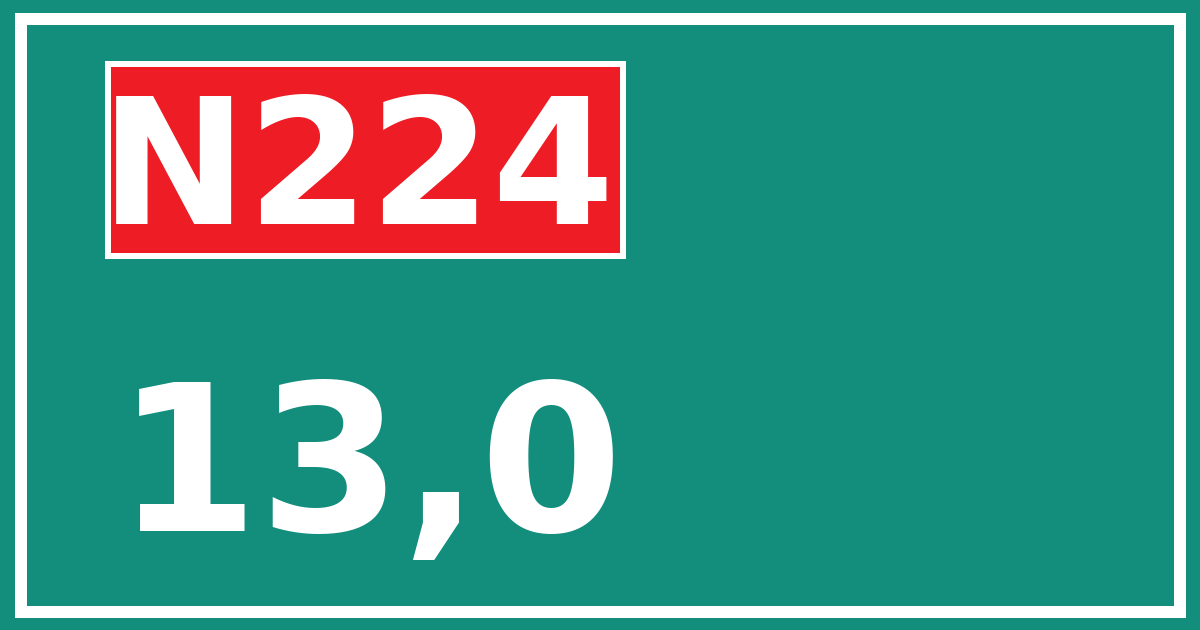 Hectometerbord N224 13,0