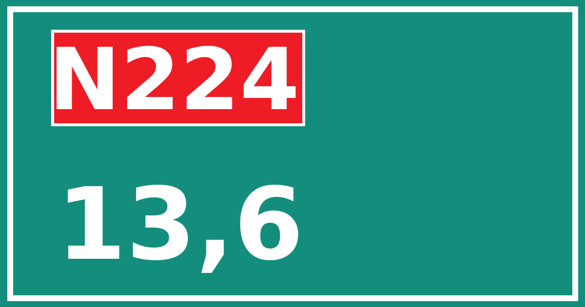Hectometerbord N224 13,6
