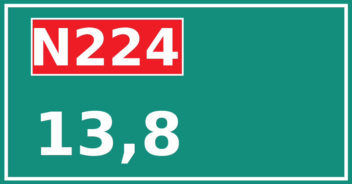 Hectometerbord N224 13,8
