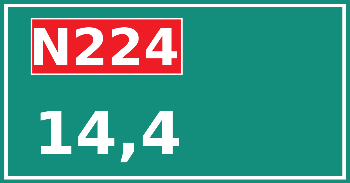 Hectometerbord N224 14,4