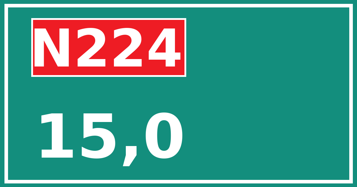 Hectometerbord N224 15,0
