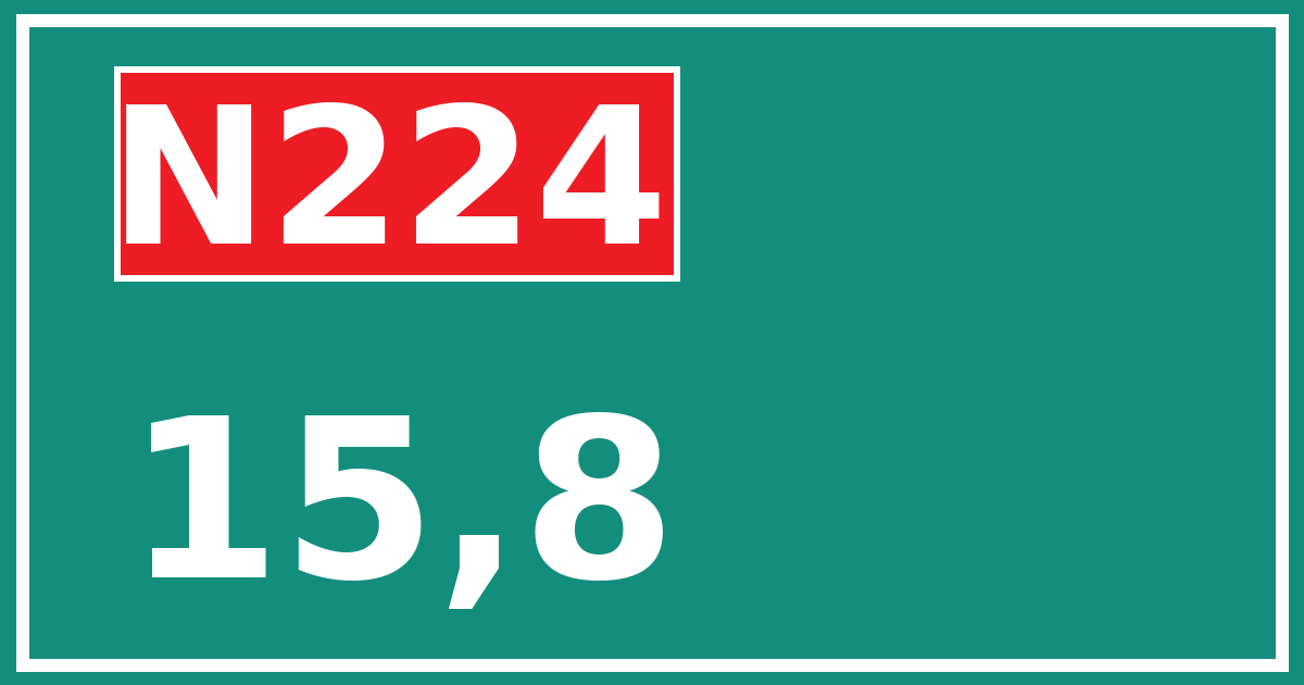 Hectometerbord N224 15,8