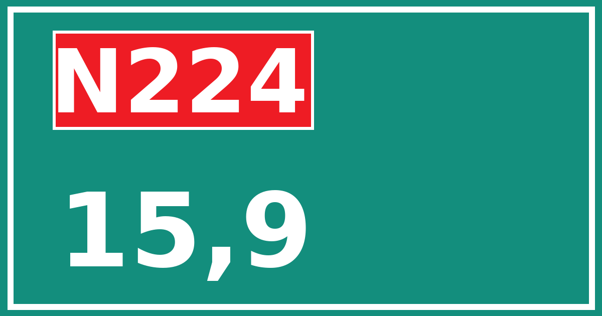Hectometerbord N224 15,9