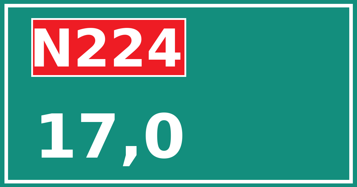 Hectometerbord N224 17,0