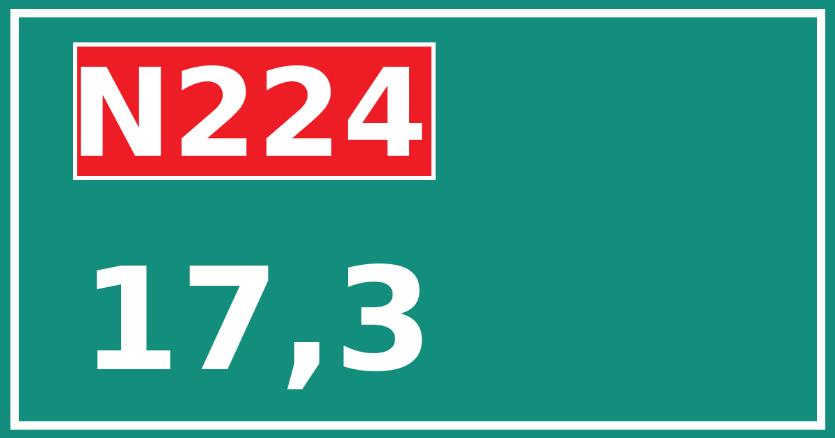 Hectometerbord N224 17,3